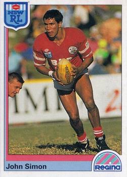 1992 Regina NSW Rugby League #95 John Simon Front